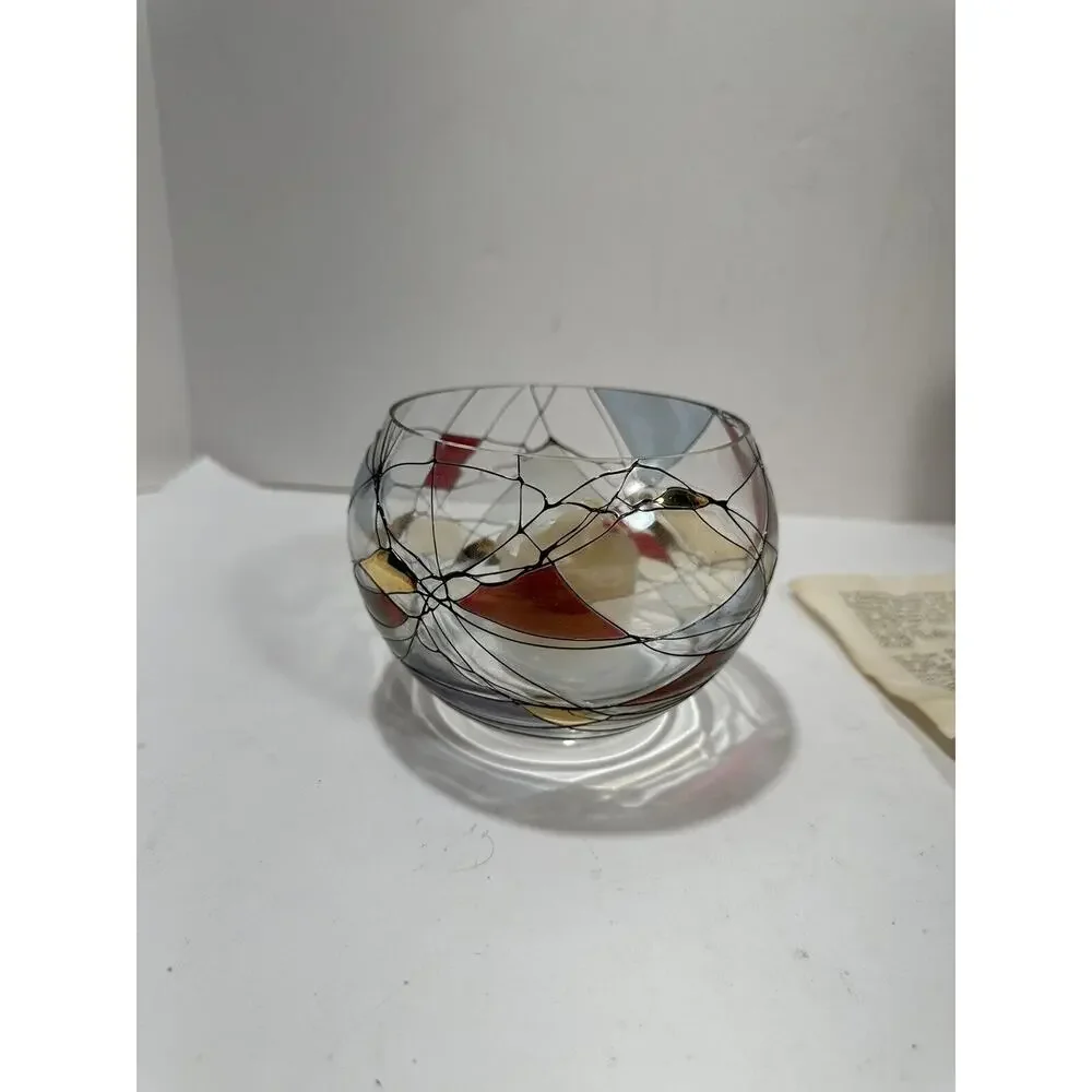 Partylite Calypso Mosaic Stained‎ Glass W/ Tealight Candle Votive Holder Retired - Picture 2 of 13